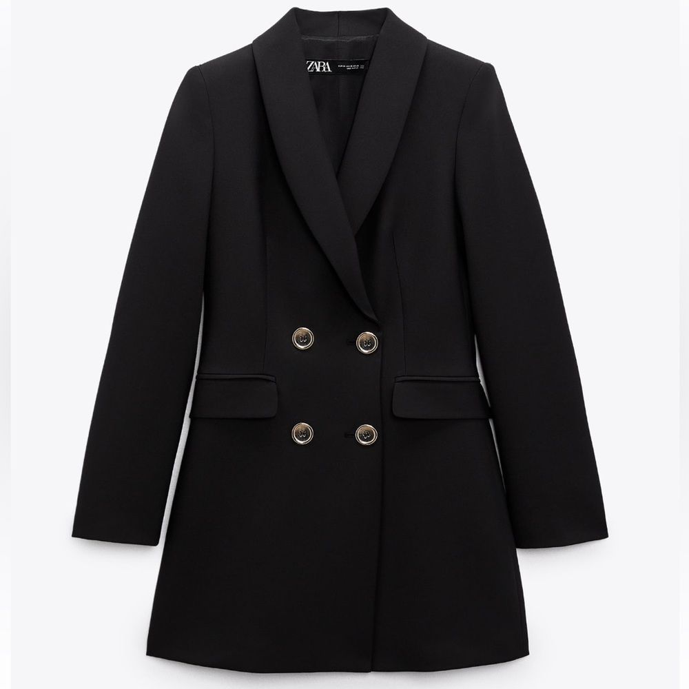 ZARA DOUBLE BREASTED LONG BLAZER NWT L - Picture 10 of 12